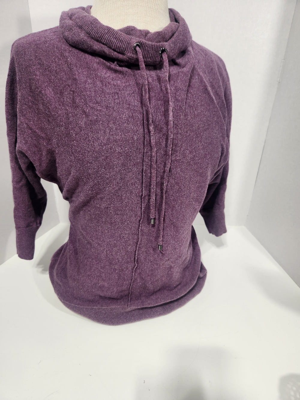 Jones New York Plush Cowl Neck Pullover - Plum